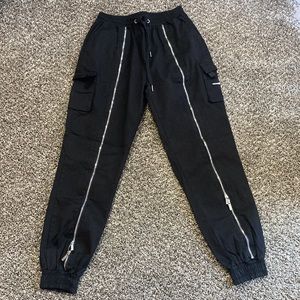 Cargo pants with zip up leg